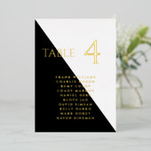 Carte de table noire et blanche moderne (Debout devant)