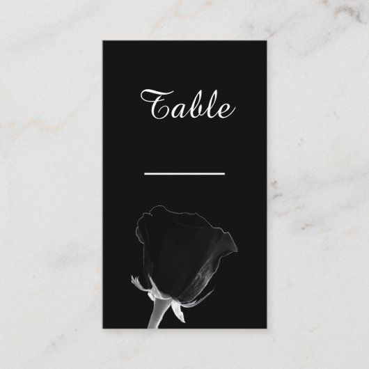 Carte de table Noire rose (Devant)
