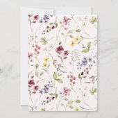 Carte de table numéro mauve fleur sauvage (Dos)