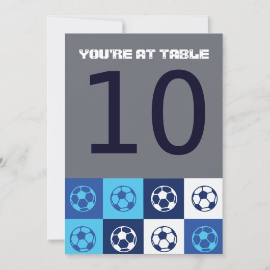 Carte de table numéro pour Bar Mitzvah de SOCCER B (Devant)