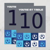Carte de table numéro pour Bar Mitzvah de SOCCER B (Devant / Derrière)