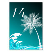 Carte de table OMBRÉ TURQUOISE TROPICAL PALMS (Dos)