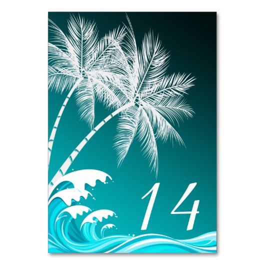 Carte de table OMBRÉ TURQUOISE TROPICAL PALMS (Par défaut)