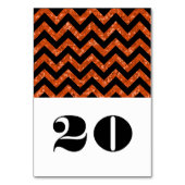 Carte de table Orange Chevron Parties scintillant (Dos)