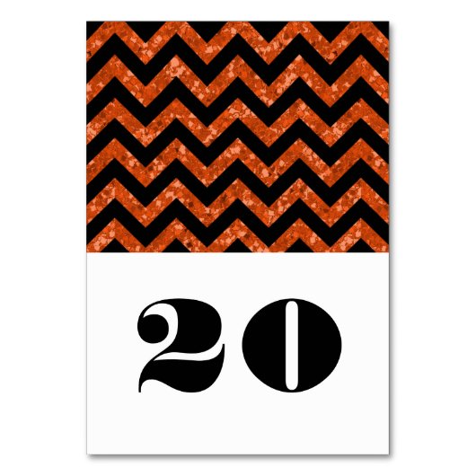 Carte de table Orange Chevron Parties scintillant (Par défaut)