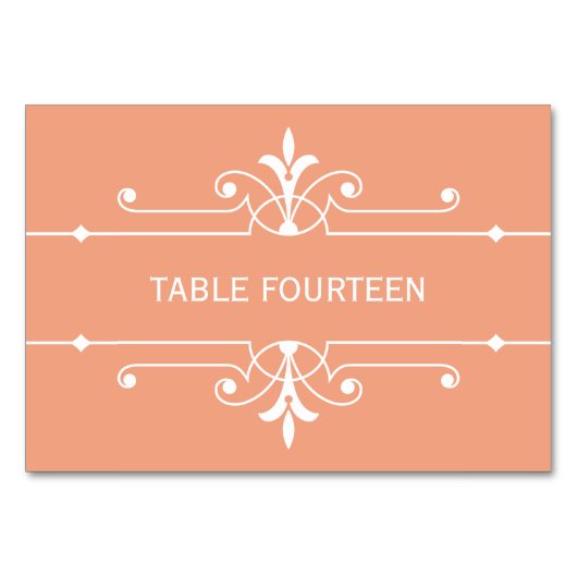 Carte de table Orange Fancy Mariage (Devant)