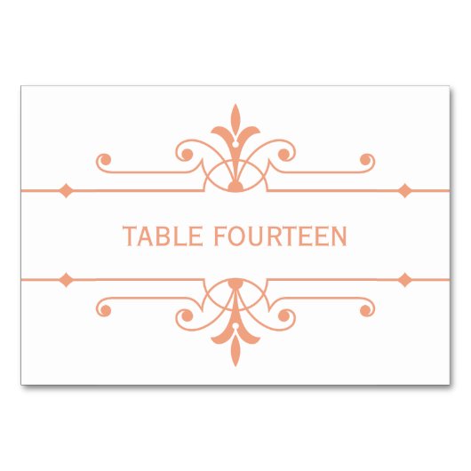Carte de table Orange v2 Fancy Mariage (Devant)