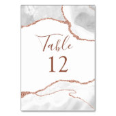 Carte de table pailletée or rose agate blanche for (Dos)