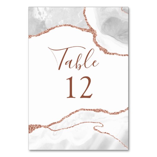 Carte de table pailletée or rose agate blanche for (Par défaut)