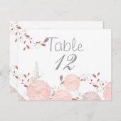 Carte de table Papillons et Chrysanthèmes Corail (Devant / Derrière)