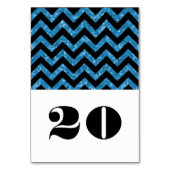 Carte de table Parties scintillant Blue Chevron (Dos)
