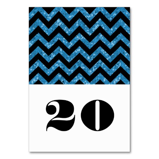 Carte de table Parties scintillant Blue Chevron (Par défaut)