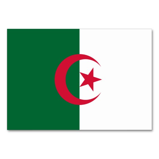 Carte de table patriotique avec Drapeau d'Algérie (Dos)