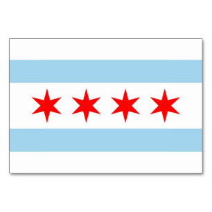 Carte de table patriotique avec Drapeau de Chicago