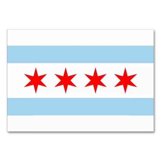 Carte de table patriotique avec Drapeau de Chicago (Devant)