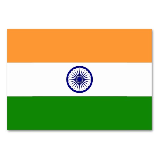 Carte de table patriotique avec Drapeau de l'Inde (Dos)