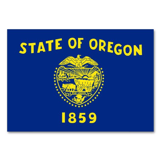 Carte de table patriotique avec Drapeau de l'Orego (Devant)