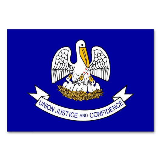 Carte de table patriotique avec Drapeau de Louisia (Dos)