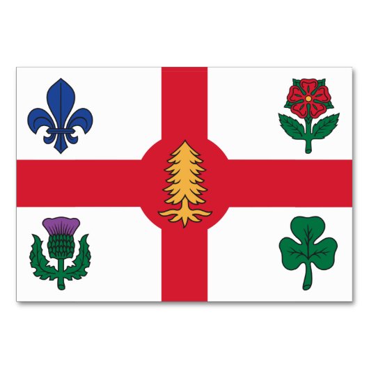 Carte de table patriotique avec Drapeau de Montréa (Devant)