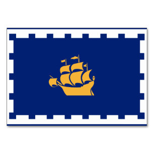 Carte de table patriotique avec Drapeau de Québec