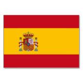 Carte de table patriotique avec Drapeau d'Espagne (Devant)