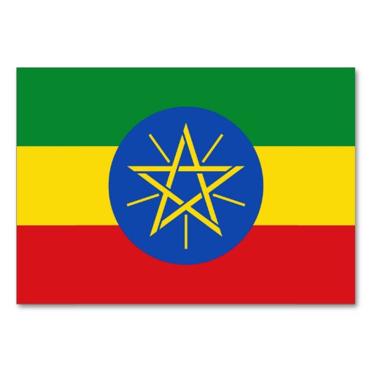 Carte de table patriotique avec Drapeau d'Ethiopie (Dos)