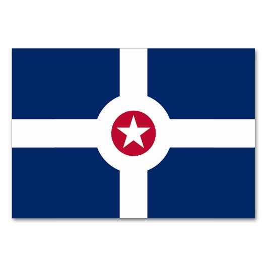 Carte de table patriotique avec Drapeau d'Indianap (Devant)