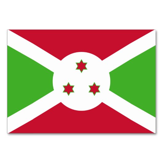 Carte de table patriotique avec drapeau du Burundi (Dos)