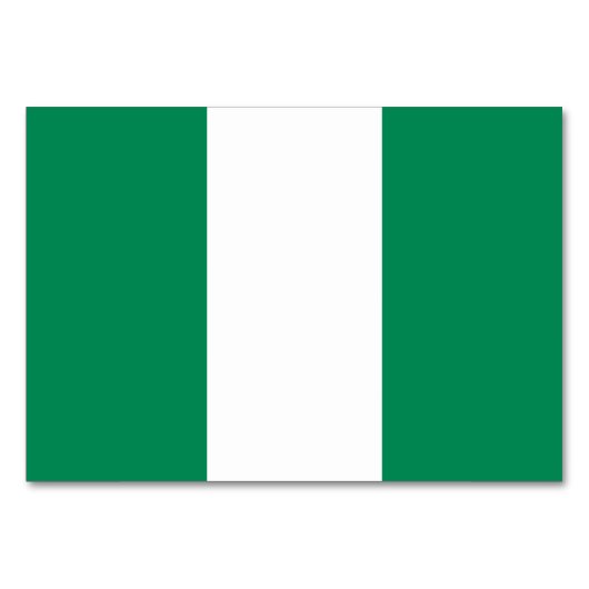 Carte de table patriotique avec Drapeau du Nigeria (Dos)