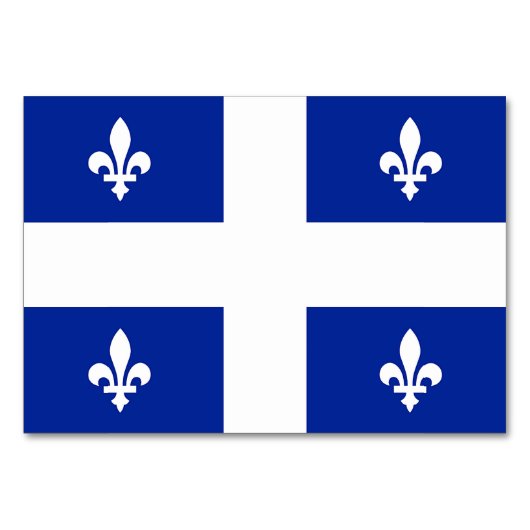 Carte de table patriotique avec Drapeau du Québec (Devant)