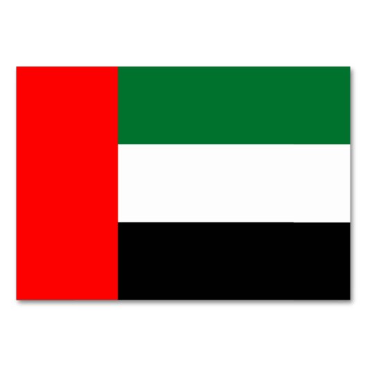 Carte de table patriotique avec le drapeau des Émi (Devant)