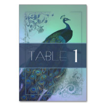 Carte de table Peacock romantique