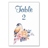 Carte de table personnalisable Pretty Bird et fleu (Dos)