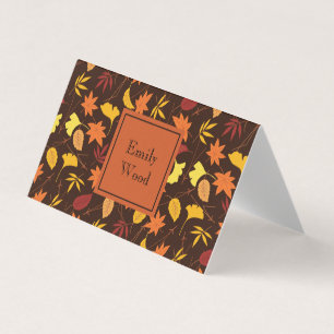 Carte de table personnalisée aux feuilles d'automn