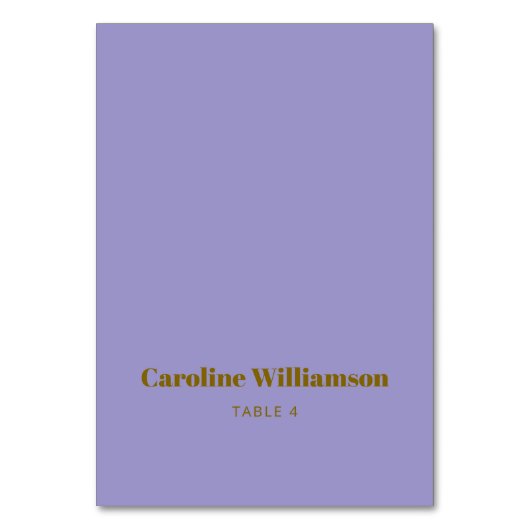 Carte de table personnalisée avec typographie viol (Par défaut)