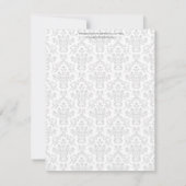 Carte de table personnalisée de mariage en damassé (Dos)