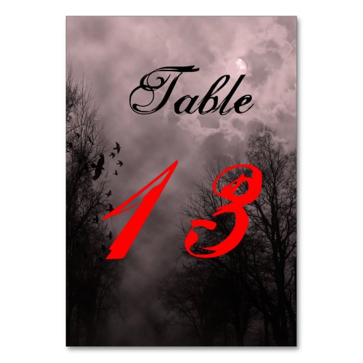 Carte de table personnalisée Halloween Sky Red Mis (Par défaut)
