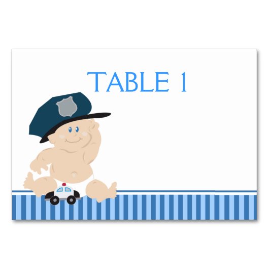 Carte de table personnalisée pour le policier de p (Dos)