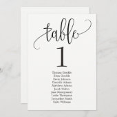 Carte de table Plan de siège Lovely Calligraphy (Devant / Derrière)