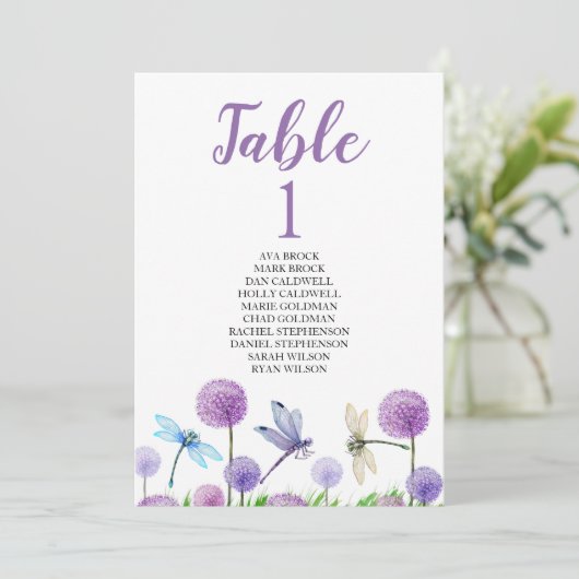 Carte de table Plan de siège Lovely Calligraphy (Debout devant)