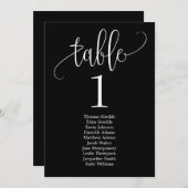 Carte de table Plan de siège Lovely Calligraphy (Devant / Derrière)