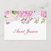 Carte de table plate à l'hydrangea rose (Devant)