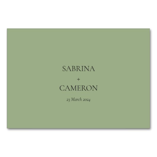 Carte de table plate moderne simple (Dos)