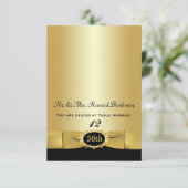 Carte de table pliable 50e anniversaire Noir, Or (Debout devant)