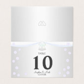 Carte de table pliable de mariage argent et blanc (Outside Unfolded)