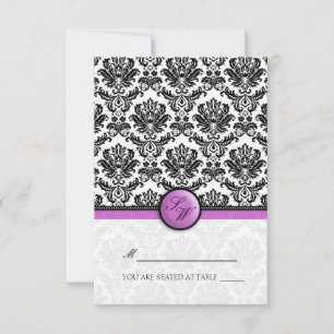 Carte de table pliable en damas violet pour tente