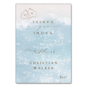 Carte de table pliable Modern Script Hearts Beach
