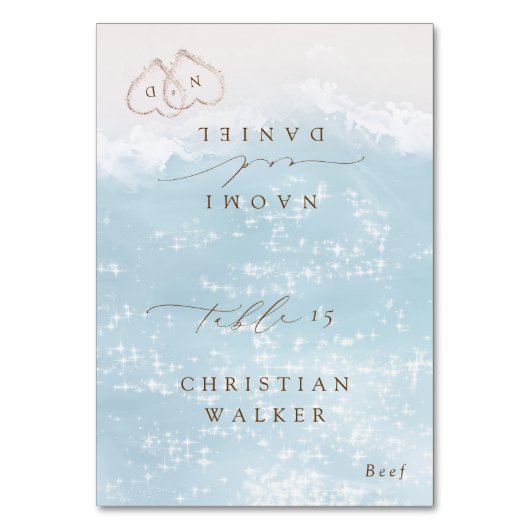 Carte de table pliable Modern Script Hearts Beach (Par défaut)