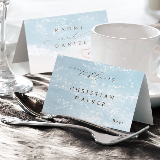 Carte de table pliable Modern Script Hearts Beach