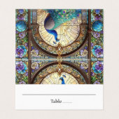Carte de table pliée à plumes de paon (Outside Unfolded)